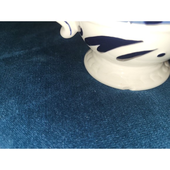 Fitz & Floyd BRISTOL Indigo Tartan Blue White Lg Mug Ceramic 4.75" h Plaid - Picture 5 of 6